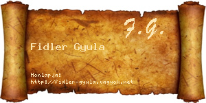 Fidler Gyula névjegykártya