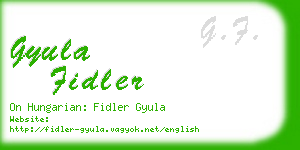 gyula fidler business card